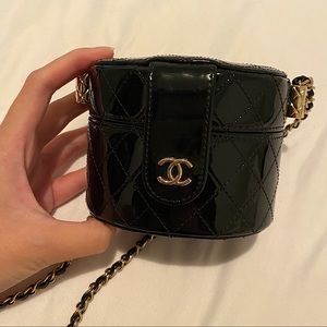 Chanel Mini Vanity Patent Leather with Gold Hardware